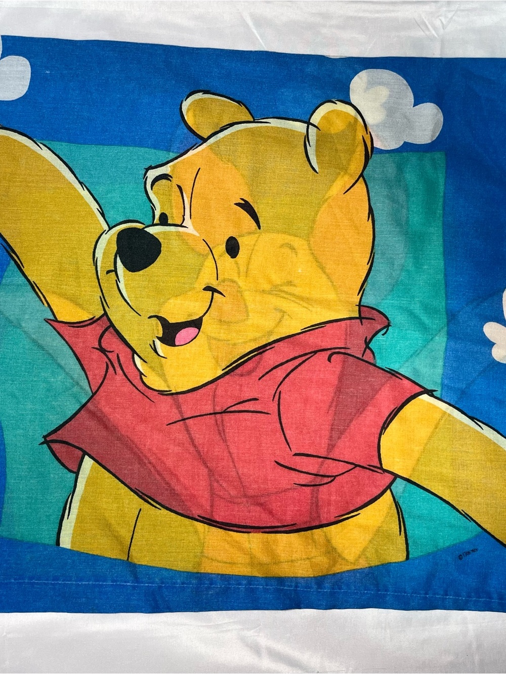 Vintage Disney Winnie the Pooh & Piglet Standard Pillowcase Double Sided 90s